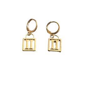Gemini Gold Tone Huggie Fashion Earrings NEW